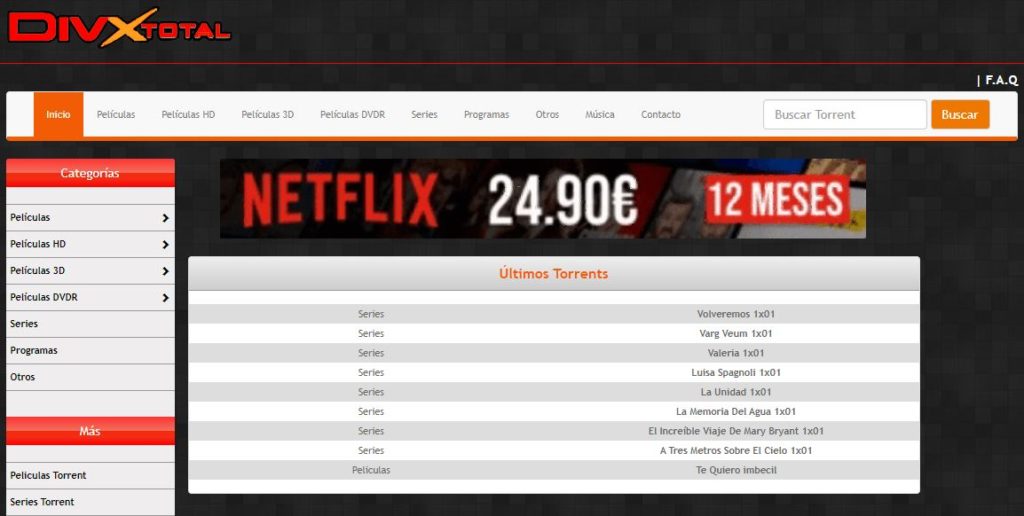 Popa mimar Flexible DivxTotal - Descargar archivos Torrent de películas, series, programas de  televisión en español