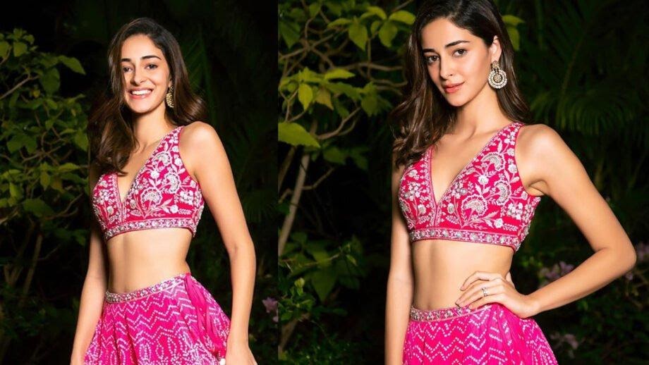 Ananya Panday looks desi and hot in pink