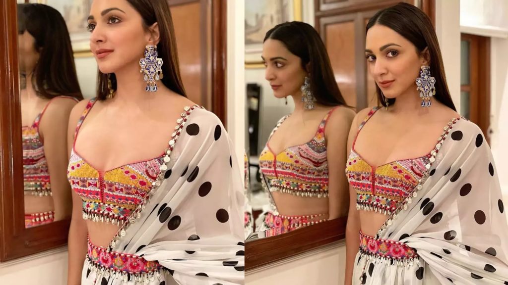 Kiara Advani Looking Hot In Polka Dot Saree