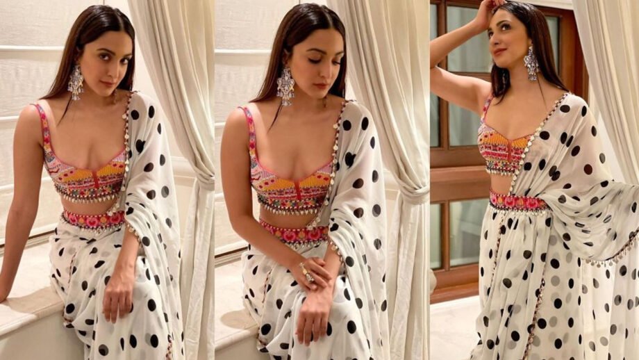 Kiara Advani Looks Gorgeous In Polka Dot Saree
