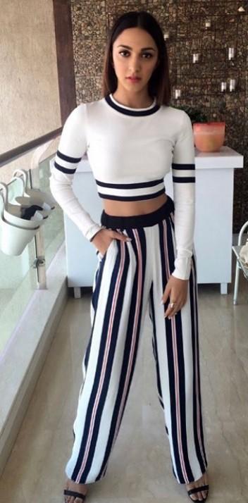 Kiara Advani Striped Outfit 1