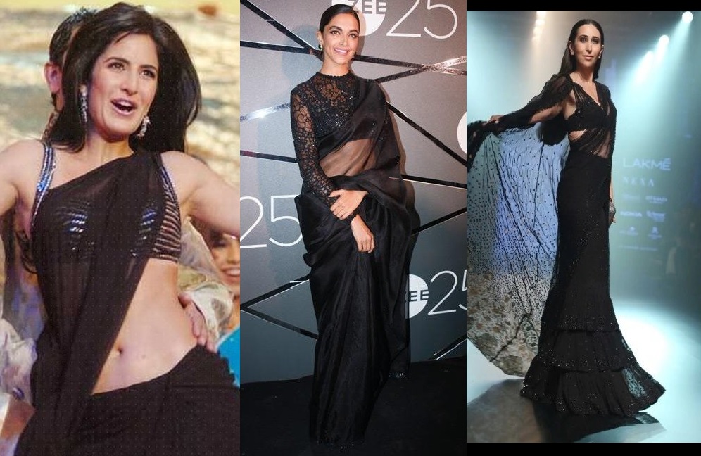Deepika Padukone, Katrina Kaif, Karisma Kapoor; All looks hot in Black Sheer Blouse