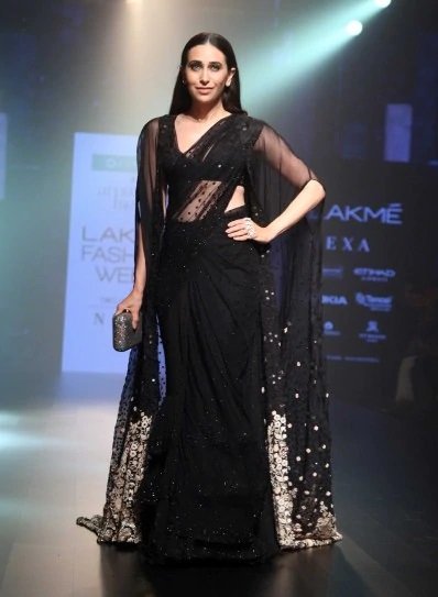 Karisma Kapoor in Black Sheer Blouse 2