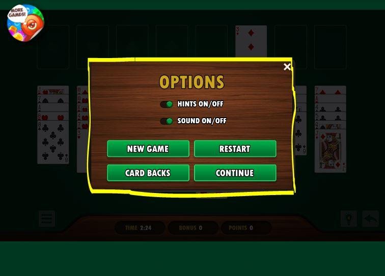 FreeCell Solitaire Game Options