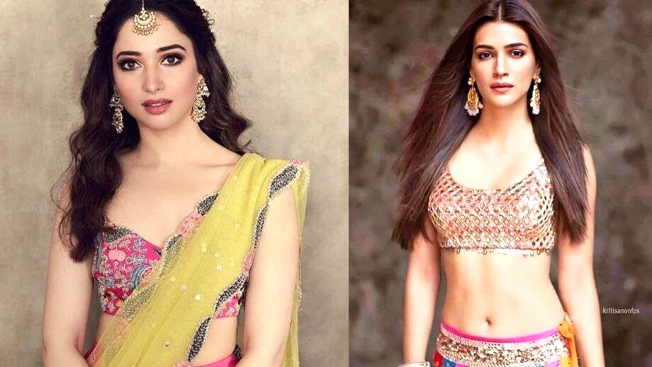 Look at Tamannaah Bhatia and Kriti Sanon's low-neck avatar