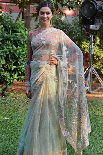 Deepika Padukone Transparent Saree 2