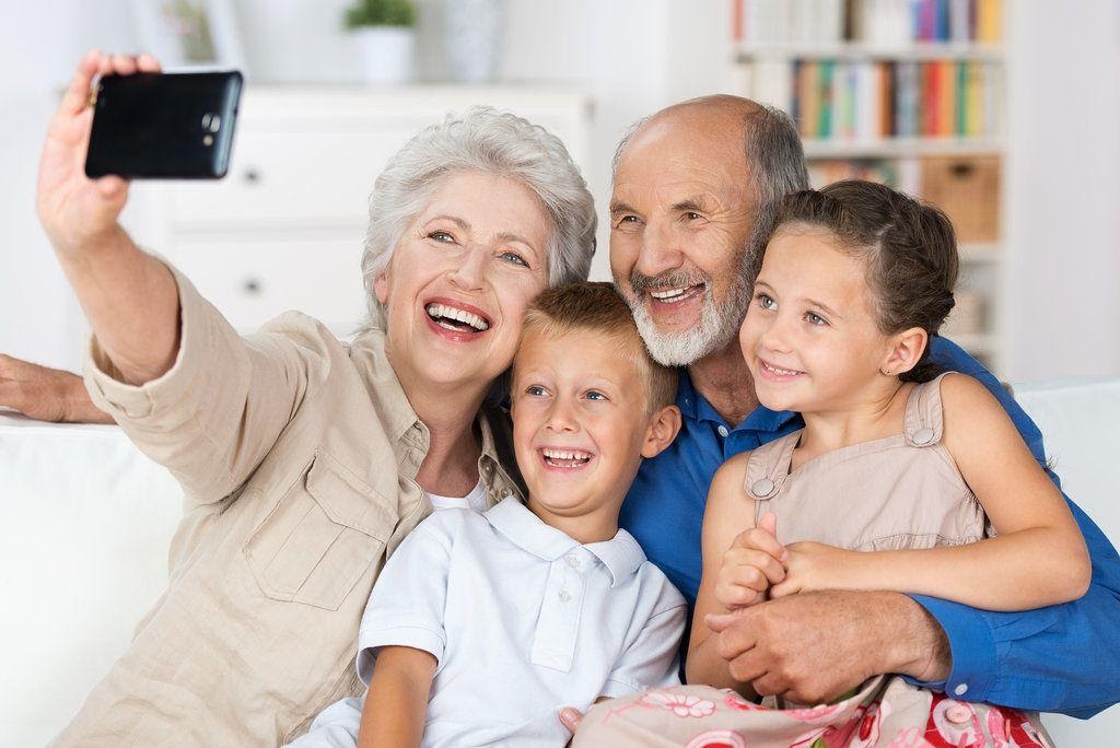 Family
selfie with grandparents