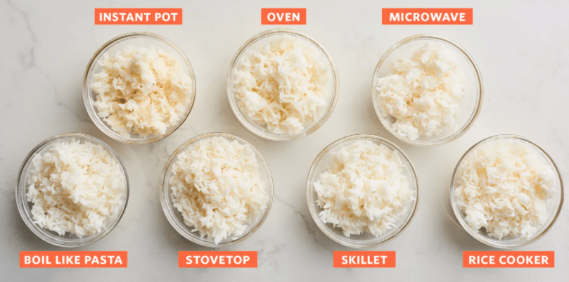 pasta método de arroz