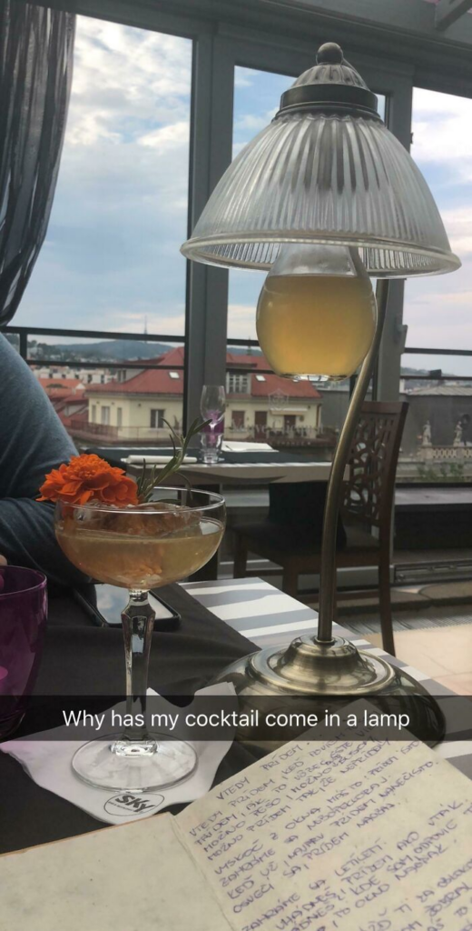 cocktail in lamp