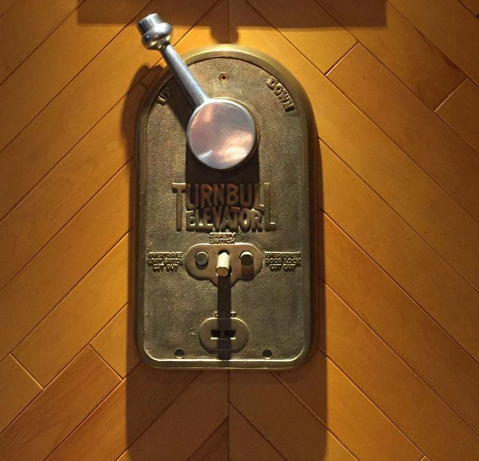 old-school elevator handle
