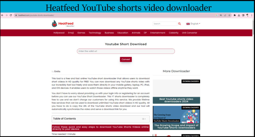 heatfeed youtube shorts downloader