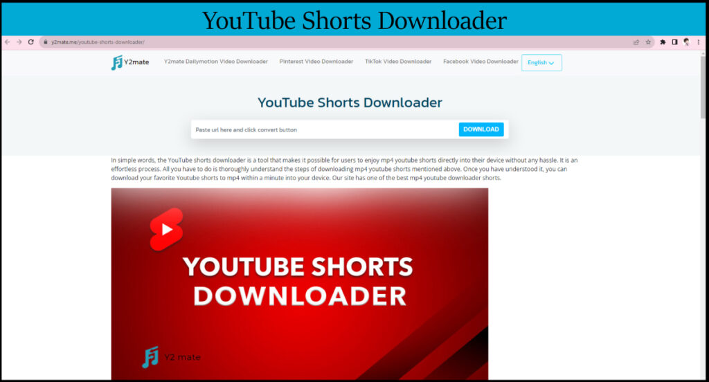 y2mate youtube shorts downloader